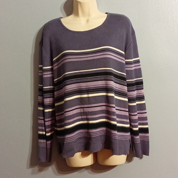 Style &Co. Collection purple striped sweater - Picture 8 of 17